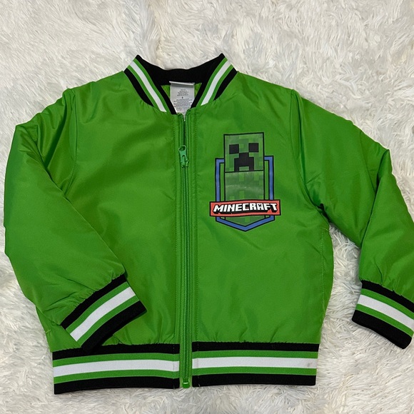 Minecraft Kids Green Puffer Jacket - Picture 1 of 3